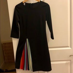 Black Dress w/Rainbow Pleat Skirt